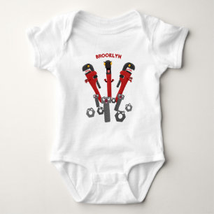 Funny wright Monster tools humor cartoon Romper