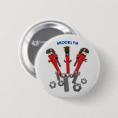 Funny wright Monster tools humor cartoon Ronde Button 5,7 Cm (Voorkant /achterkant)