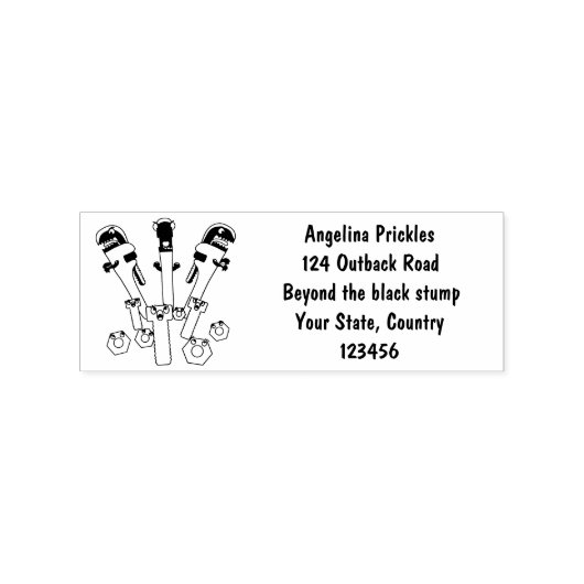 Funny wright Monster tools humor cartoon Rubberstempel (Afrduk)