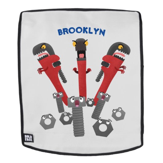 Funny wright Monster tools humor cartoon Rugtassen (Verwijderbaar gezicht)