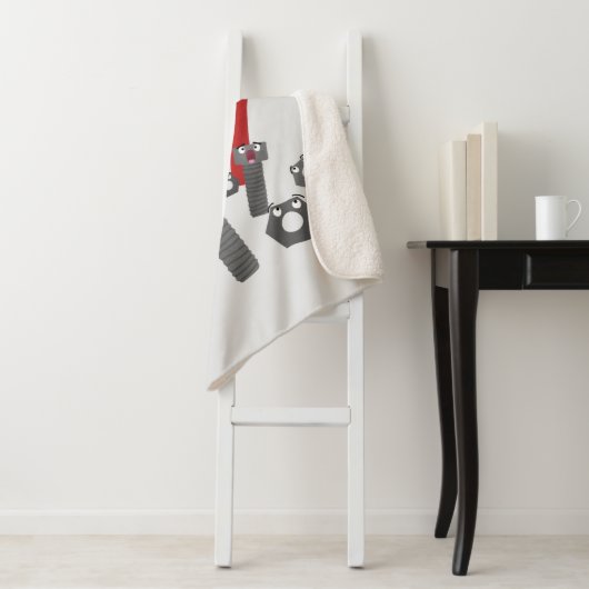 Funny wright Monster tools humor cartoon Sherpa Deken (In situ)