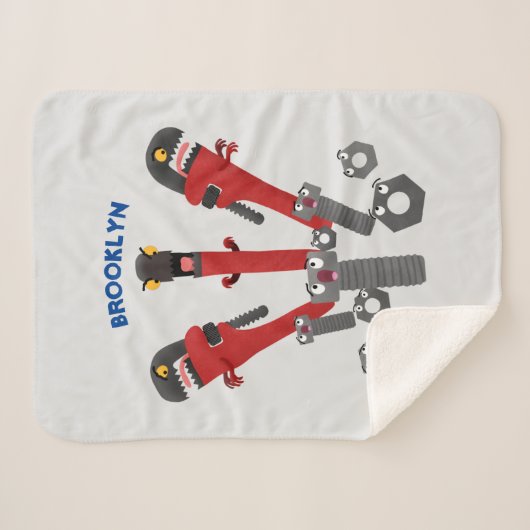 Funny wright Monster tools humor cartoon Sherpa Deken (Voorkant (horizontaal))