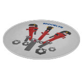 Funny wright Monster tools humor cartoon Snijplank (Hoek)