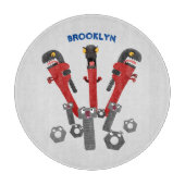 Funny wright Monster tools humor cartoon Snijplank (Voorkant)