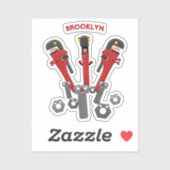 Funny wright Monster tools humor cartoon Sticker (Vel)