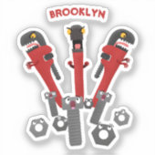 Funny wright Monster tools humor cartoon Sticker (Voorkant)