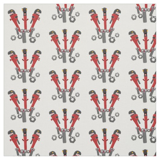 Funny wright Monster tools humor cartoon Stof (Swatch)