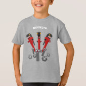 Funny wright Monster tools humor cartoon T-shirt (Voorkant)