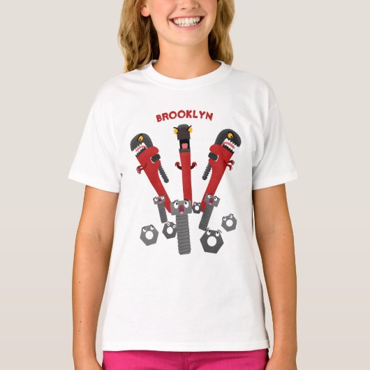 Funny wright Monster tools humor cartoon T-shirt (Voorkant)