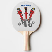 Funny wright Monster tools humor cartoon Tafeltennisbatje (Achterkant)