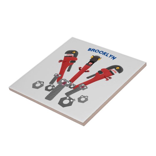 Funny wright Monster tools humor cartoon Tegeltje (Zijkant)