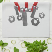 Funny wright Monster tools humor cartoon Theedoek (Gevouwen)