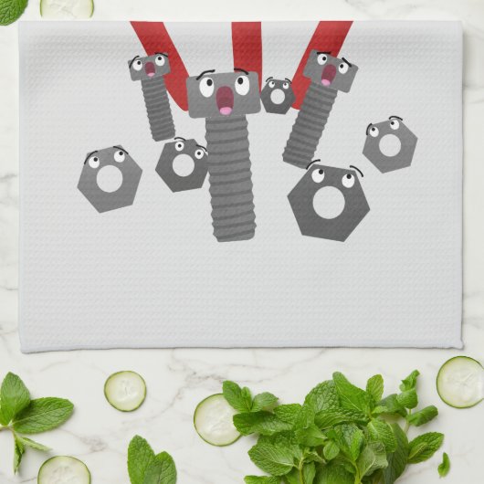 Funny wright Monster tools humor cartoon Theedoek (Gevouwen)