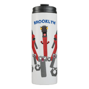 Funny wright Monster tools humor cartoon Thermosbeker