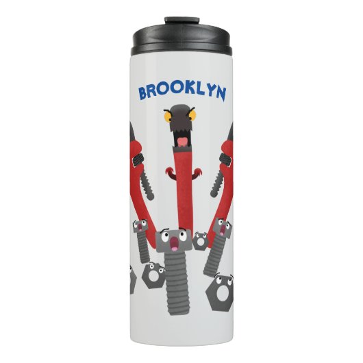Funny wright Monster tools humor cartoon Thermosbeker (Voorkant)