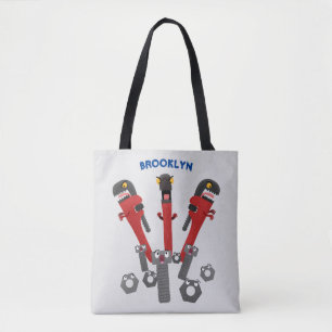 Funny wright Monster tools humor cartoon Tote Bag