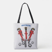 Funny wright Monster tools humor cartoon Tote Bag (Achterkant)