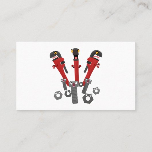 Funny wright Monster tools humor cartoon Visitekaartje (Achterkant)