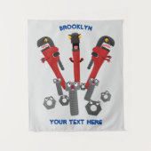 Funny wright Monster tools humor cartoon Wandkleed (Voorkant)