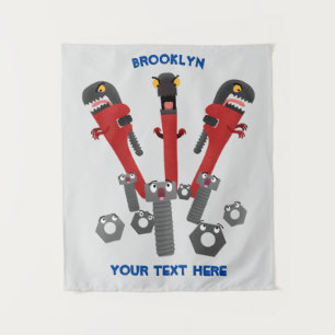 Funny wright Monster tools humor cartoon Wandkleed