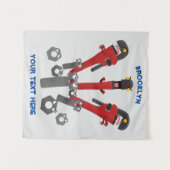 Funny wright Monster tools humor cartoon Wandkleed (Voorkant (horizontaal))