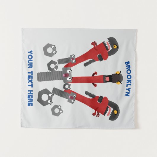 Funny wright Monster tools humor cartoon Wandkleed (Voorkant (horizontaal))