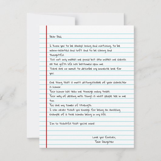 Funny Write Letter To Dad for Father's Day Card (Voorkant)