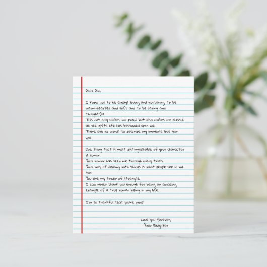 Funny Write Letter To Dad for Father's Day Card (Staand voorkant)