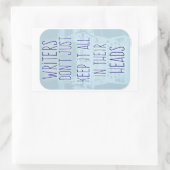 Funny Writer Head Slogan Rechthoekige Sticker (Tas)