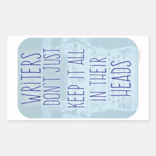 Funny Writer Head Slogan Rechthoekige Sticker