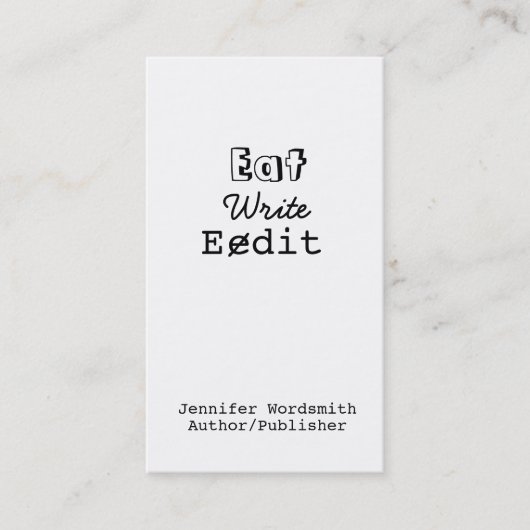 Funny Writer Visitekaartjes schrijven bewerken (Voorkant)