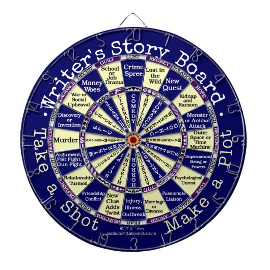Funny Writers Story Board Novelty Dartbord (Voorkant)