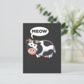 Funny Wrong Animal Sound Pun Cow and Cat Lover Briefkaart (Staand voorkant)