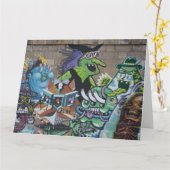 Funny Wyed Green Witch Kaart (Gele Bloem)