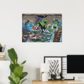 Funny Wyed Green Witch Poster (Thuiskantoor)