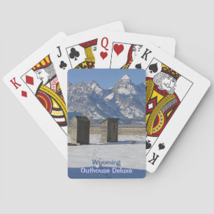 Funny Wyoming Outhouse Deluxe Pokerkaarten