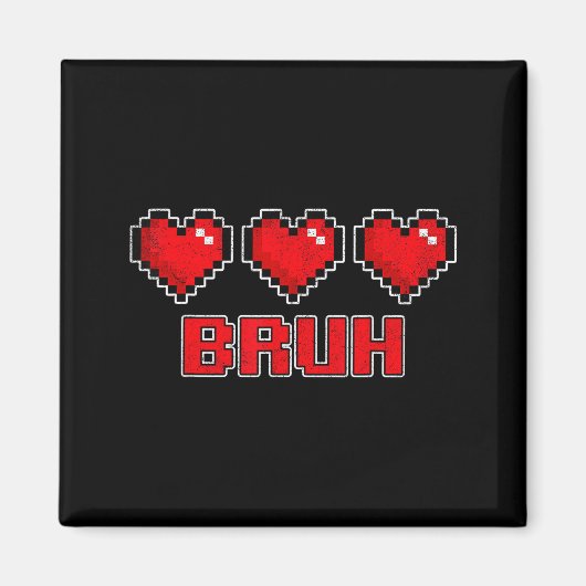 Funny Xel Hearts Gamer Bruh, Valentines Video Game Magneet (Voorkant)