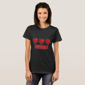 Funny Xel Hearts Gamer Bruh, Valentines Video Game T-shirt (Voorkant volledig)