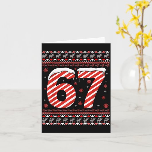 Funny Xmas 67 Six Seven Meme Gen Alpha Slang Chris Kaart (Gele Bloem)