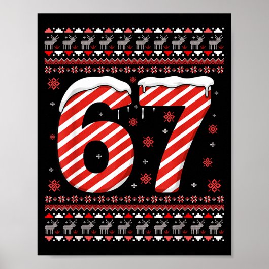 Funny Xmas 67 Six Seven Meme Gen Alpha Slang Chris Poster (Voorkant)