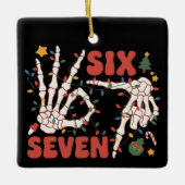 Funny Xmas 67 Skeleton Hand Six Seven Christmas  Keramisch Ornament (Voorkant)