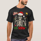Funny Xmas 67 Skeleton Six Seven Christmas Lights T-shirt (Voorkant)