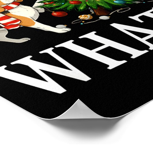 Funny Xmas Beagle Pushing Christmas Tree Over Dog Poster (Hoek)