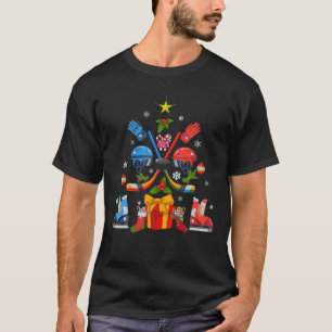 Funny Xmas booys Ice Hockey-kerstsierboom T-shirt