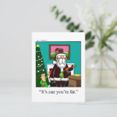 Funny Xmas Briefkaart snijdt je vetskerstman (Staand voorkant)