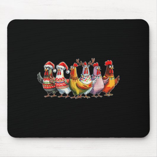 Funny Xmas Chicken Farmer Christmas Matching Famil Muismat (Voorkant)