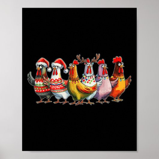 Funny Xmas Chicken Farmer Christmas Matching Famil Poster (Voorkant)