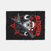 Funny Xmas Christmas Guitar Santa Sleigher Heavy M Fleece Deken (Voorkant (Horizontaal))