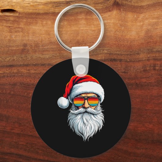 Funny Xmas Christmas In July Summer Santa Tank Top Sleutelhanger (Voorkant)