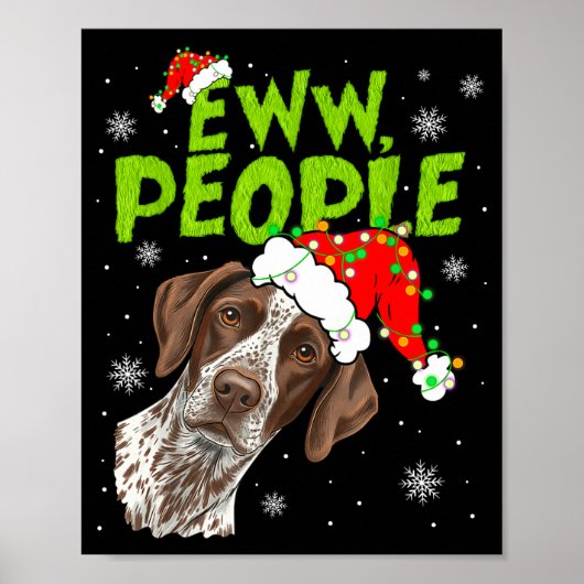 Funny Xmas Ew People Gsp Dogs Lover Pajamas Men Wo Poster (Voorkant)